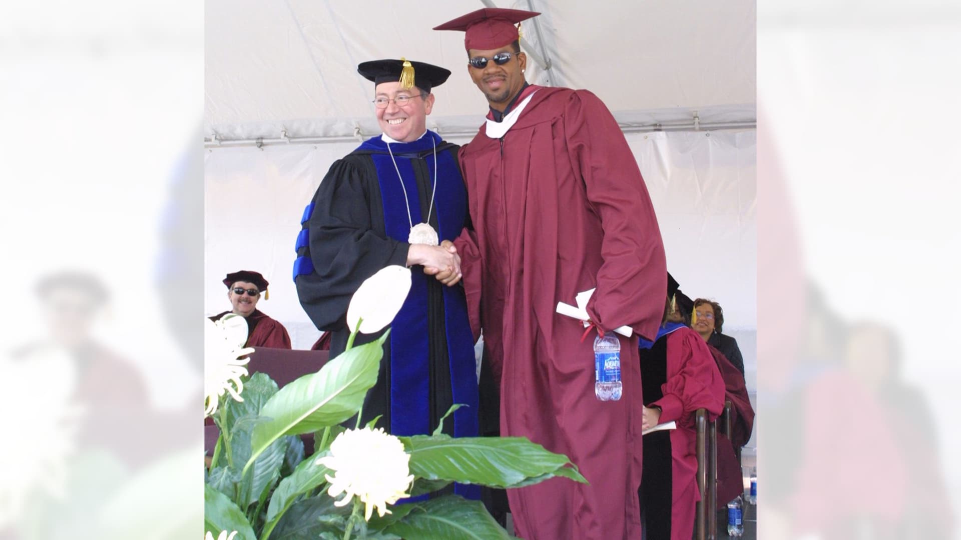 Andre Reed receives his Kutztown University degree, 2007